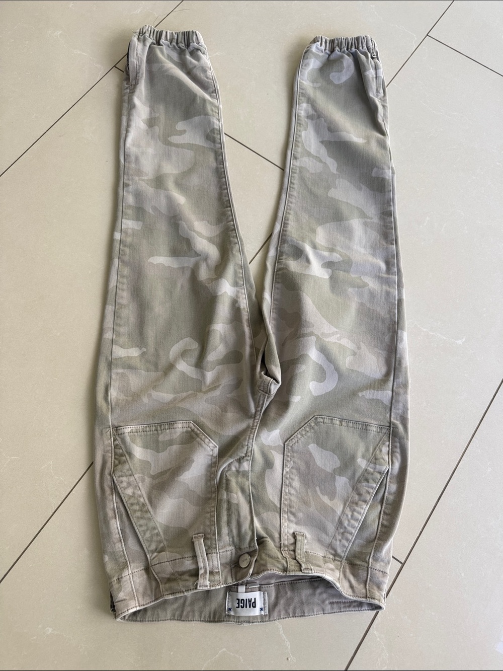 PAIGE Neutral Camo Jogger Pants in Beige & Olive
